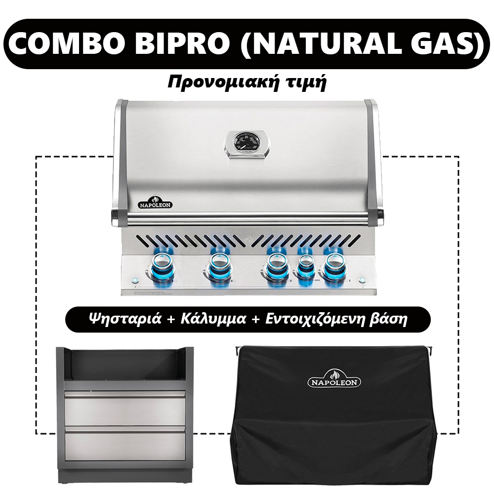 Εντοιχιζόμενη Ψησταριά Υγραερίου Napoleon Prestige Pro 500 Built-In Natural Gas COMBO