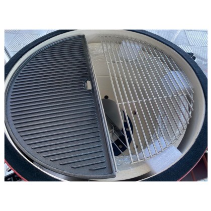 BORMANN HALF-MOON GRILL PLATE (GRILL/SMOOTH) 50x25cm