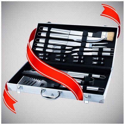 BORMANN TOOLS BBQ SET 18pcs INOX BAG