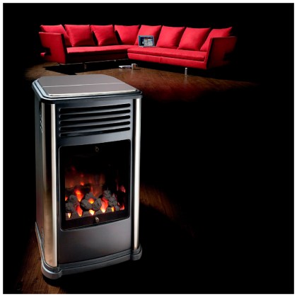 Coral Gas Manhattan Σόμπα Υγραερίου 3000W Μαύρο-Άσπρο 38x42x69cm 