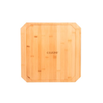 Cozze Reversible cast iron pan with bamboo tray 330 x 330 mm