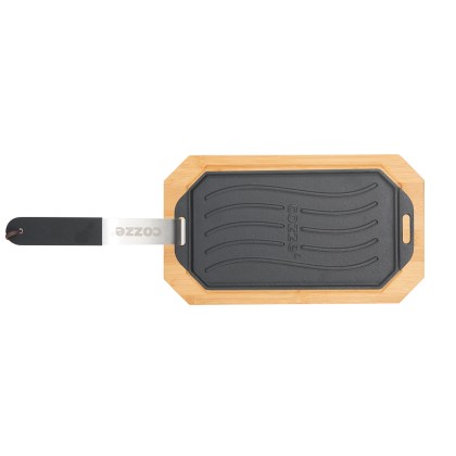 Cozze Reversible cast iron pan with wooden tray