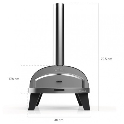 Home Pizza Pellet Oven Ziipa Piana Charbon