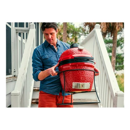 Kamado Joe Jr with Cast Iron Stand