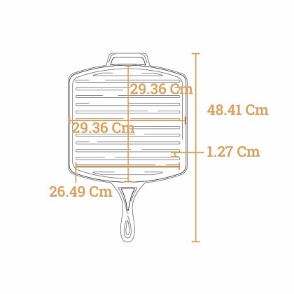 LODGE Blacklock Cast Iron Square Grill Pan 30,48cm
