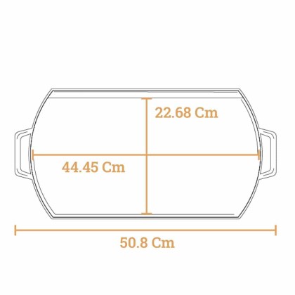 LODGE Cast Iron Griddle Blacklock 25.4x50.8cm