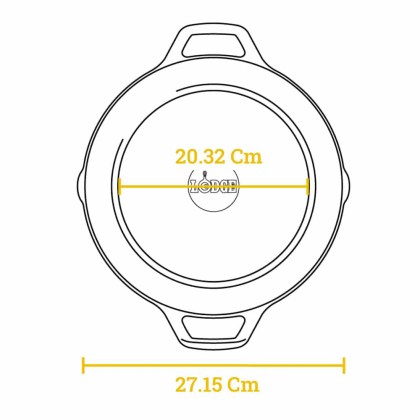 LODGE Cast Iron Pan 2 Handles 26.04 cm