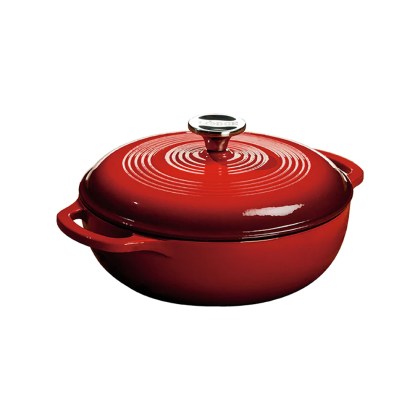 LODGE Cast Iron Pot - Pot With Enamel Porcelain Coating 2.8 lt Red