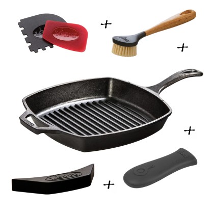 LODGE Cast Iron Square Grill Pan 26,67 cm OFFER COMBO
