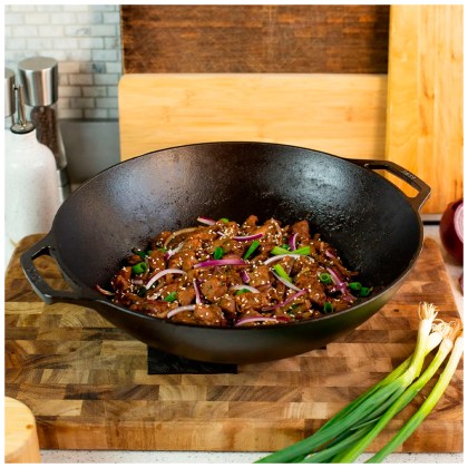 LODGE Cast iron Wok 35.5cm / 6.8lt