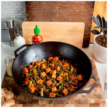 LODGE Cast iron Wok 35.5cm / 6.8lt