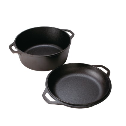 LODGE Combo Cast Iron Dutch Oven 4,73lt Lid Pan 27,18cm