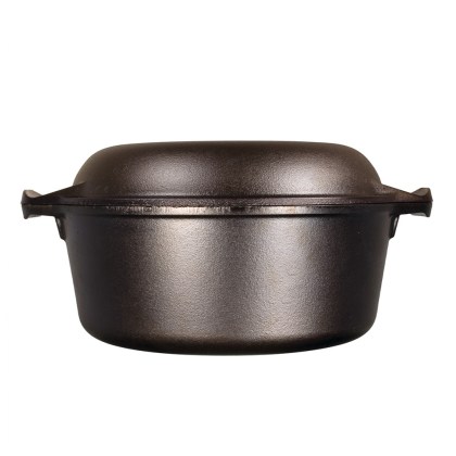 LODGE Combo Cast Iron Dutch Oven 4,73lt Lid Pan 27,18cm