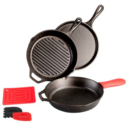 LODGE Essential Seasoned Cast Iron Pan 6pcs Set