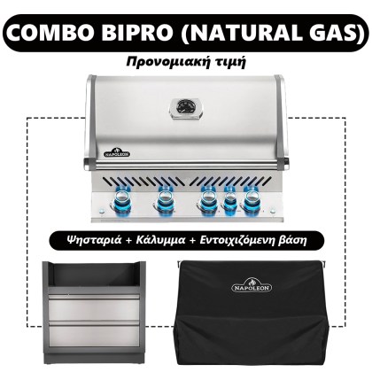 Εντοιχιζόμενη Ψησταριά Υγραερίου Napoleon Prestige Pro 500 Built-In Natural Gas COMBO