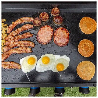 Pit Boss Portable Gas Ultimate Plancha:  4 Burner with Cart 30mb, with Manifold kit