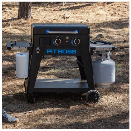 Pit Boss Portable Gas Ultimate Plancha:  2 Burner with Cart (30mb, with Manifold kit)