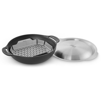 WEBER Cast Iron Wok and Steamer Insert Σετ Γουόκ με Σχάρα για Μαγείρεμα στον Ατμό